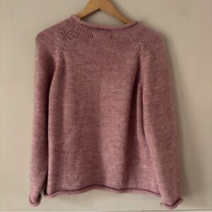 Alpaca Wool Pink Women's Roll Nexk Sweater Made in Peru